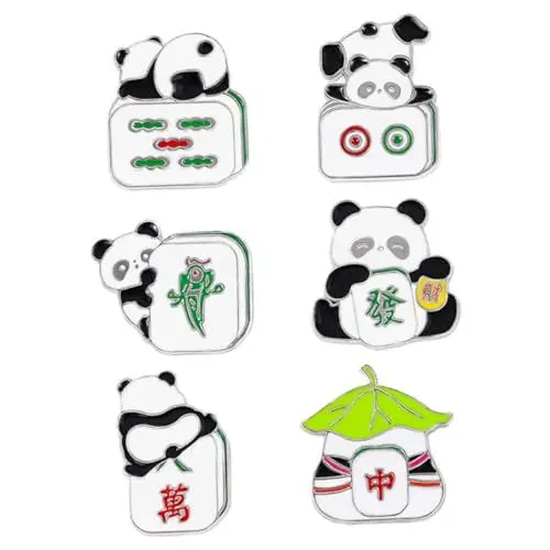 Produktbild: PACKOVE 6st Dekorative Broschennadel Ästhetische Brosche Panda-brosche Strickjacke-emaille-pin Broschen Für Damen Pin-ästhetik Kawaii-pins Kleidung Schmücken Liebhaber Zinklegierung