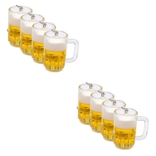 Produktbild: PACKOVE 8 STK Bierkrug Schlüsselanhänger Tasche hängende Biertasse neuartiger Schlüsselanhänger Schlüsselringe Weingläser Rucksack hängend schmücken Bierbecher Anhänger kleines Bier Modell