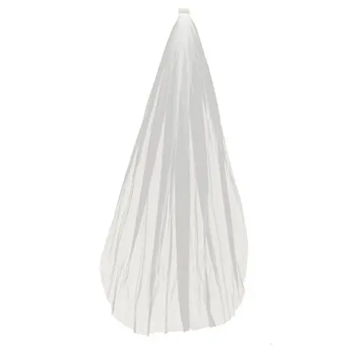 Produktbild: PACKOVE Braut Schleier Damen Weiss Glitzer Kathedrale Schleier Brautschleier Kurze Spitze Kathedralschleier Für Bräute Gotischer Kostümschleier Fingerspitze Dom Kleid Kamm