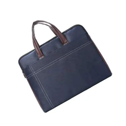 Produktbild: PACKOVE Business Dokumentenmappe Mit Reißverschluss Hochwertiger Canvas Aktentasche Für Herren Und Leicht Für Büro Reisen Und Studium Dunkelblau