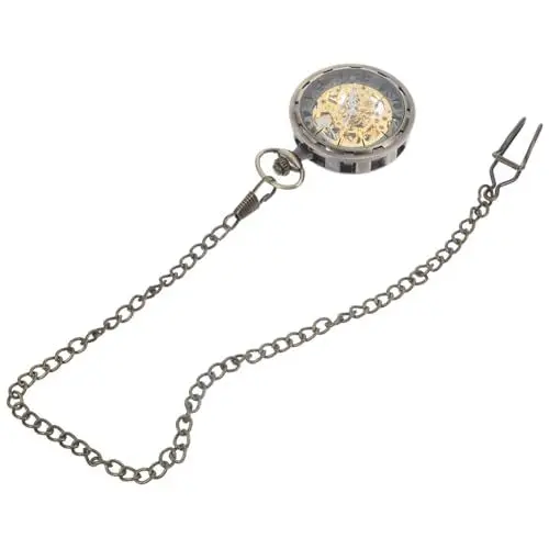 Produktbild: PACKOVE Handaufzug Taschenuhr Mechanische Taschenuhr Hohle Taschenuhr Damen-Digitaluhren Damenuhren Männergeschenk manuelle Taschenuhr ausgehöhlte Taschenuhr Jahrgang Fall Dicke Kette Mann