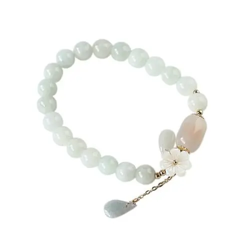 Produktbild: PACKOVE Jade Bangle Armband Für Damen Elastisches Schmuckstück Natürlichem Jade Mit Eleganten Perlen Für Täglichen Gebrauch Und Besondere Anlässe