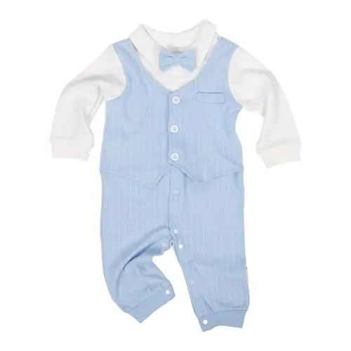 Produktbild: PACKOVE Jungen Langarm Einteiler Romper Mit Weste Im Gentleman Stil 73 6 12 Monate Elegante Kinderkleidung Für Besondere Anlässe Hellblau