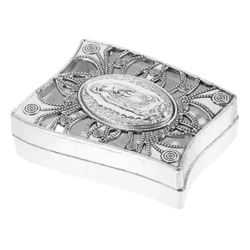 Produktbild: PACKOVE Exquisite Rosenkranzbox Metall-schmuckschatulle Halsketten-aufbewahrungsbox Für Religiöse