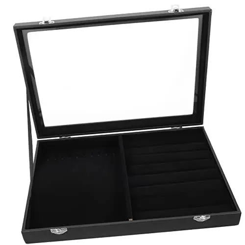Produktbild: PACKOVE Kasten Schmuckkästchen Mit Deckel Durchsichtige Schmuckschatullen Klarer Deckel-schmuck-organizer Herren Schmuck Tablett Reiseschmuck Lagerung Ring Mann Glas