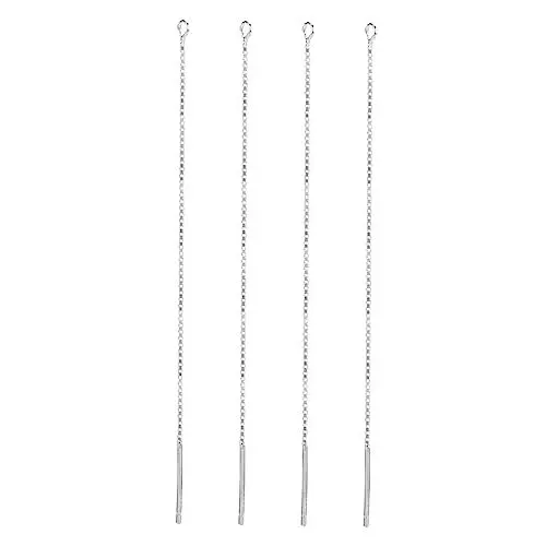 Produktbild: PACKOVE 4paare Handgemachte Ohrringe Mit Ohrfäden Reinem Silber Zubehör Für Lange Ohrringfäden Eleganter Schmuck Für