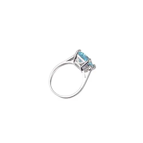 Produktbild: PACKOVE Ringe aus 925er Sterlingsilber blaue topas ringe für damen Frauen Saphirring für Braut- Ringe für Herrenring eleganter hellblauer Topasring Kristall Zubehör Mann