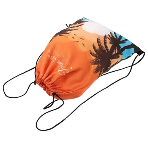 Produktbild: PACKOVE Hawaiian Drawstring Rucksack Für Großer Stauraum Strapazierfähige Tasche Mit Kordelzug Für Camping Strand Und Schule Leicht Verstaubar Praktische Aufbewahrungstasche
