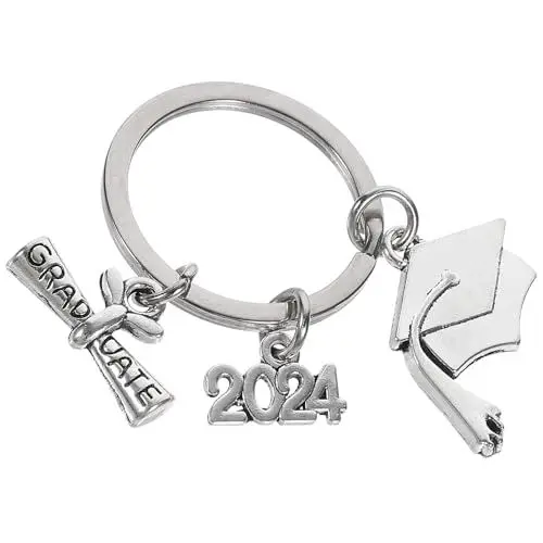 Produktbild: PACKOVE Schlüsselanhänger Zum Abschluss 2024 Schlüsselanhänger Der Klasse 2024 Graduation Keychain Edelstahl 2024 Graduate Hängenden Schlüsselanhänger Als Abschlussgeschenk Geeignet