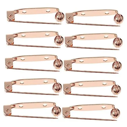 Produktbild: PACKOVE 10 Stück Pin-Rückseiten Mit Löchern Zum Herstellen Von Sicherheits-Rückseiten Brosche Korsage Sicherheitsbrosche Schloss Verziertes Zubehör Brosche Für Bastelarbeiten
