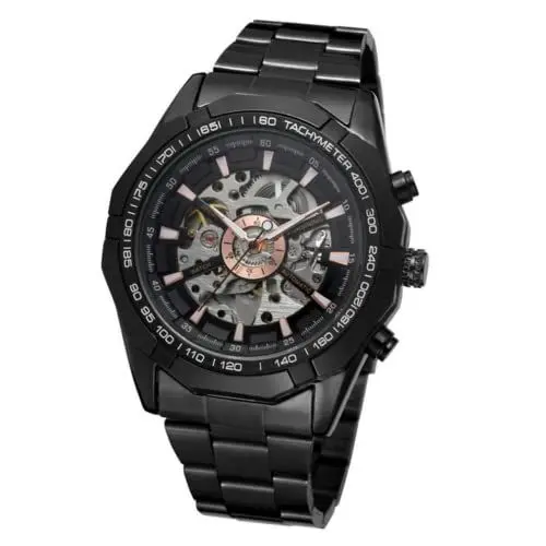 Produktbild: PACKOVE mechanische Herrenuhr automatische Armbanduhr automatische mechanische Uhr mechanische Armbanduhr Schwarzgesichtig Anschauen Mechanische Uhren Mann