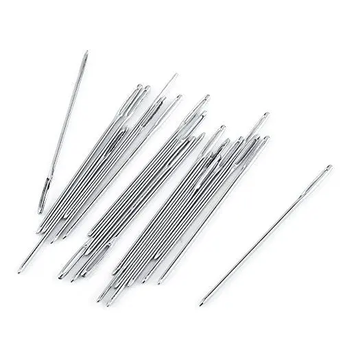 Produktbild: Packung Mit 20 Stücke Silber Farbe Große Augen Knitter Nadeln Garn Stricknadeln Blunt Nadeln Für Nähen Stickerei über 52mm In der Länge