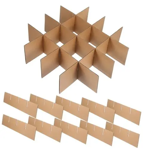 Produktbild: Packung Mit 6 Stück Trennwände für Versandkartons Versand-Trennbox Glastrenner-Set Karton für Glaswaren Verpackungsboxen Welligkeit Umzugskarton Brillenetui Suite Weinglas Papier