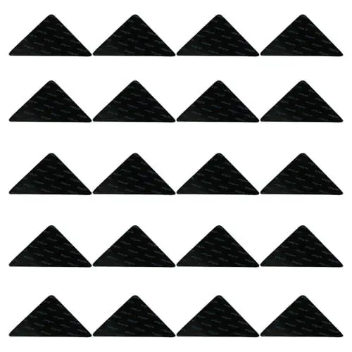 Produktbild: Packung mit 20 Teppich Anti-Rutsch-Unterlage, Schwarz Anti-Rutsch-Pads Teppich Schwarz, Dreieck Anti-Rutsch-Matte für Teppich, waschbar und wiederverwendbar Teppich zu verhindern, DASS Rutschen