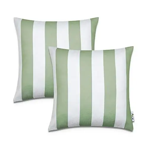 Produktbild: Paco Home 2er Set Kissenbezug 45x45 Dekokissen Kopfkissen Kissenhülle Wetterfest Mehrfarbig Zierkissenbezug Outdoor, Farbe:Grün 1, Sets:2pcs-Set