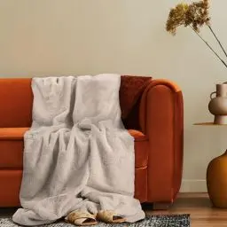 Produktbild: Paco Home Deko Wohnzimmer Decke Kuscheldecke Tagesdecke Waschbar Sofadecke Schlafzimmer Shaggy Einfarbig Flauschig Soft, Farbe:Creme, Größe:150x200cm