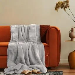 Produktbild: Paco Home Deko Wohnzimmer Decke Kuscheldecke Tagesdecke Waschbar Sofadecke Schlafzimmer Shaggy Einfarbig Flauschig Soft, Farbe:Grau, Größe:200x240cm