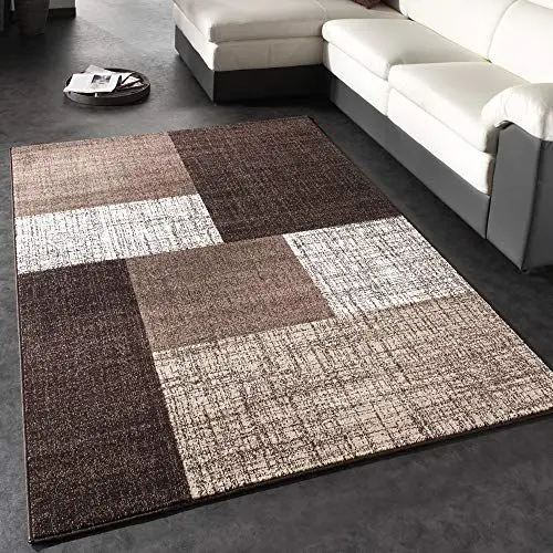 Produktbild: Paco Home Designer Teppich Modern Kariert Kurzflor Teppich Design Meliert In Braun Creme, Grösse:120x170 cm
