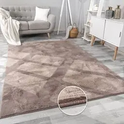 Produktbild: Paco Home Teppich Wohnzimmer Kunstfell weich waschbar modern elegant pflegeleicht Felloptik Uni Seidenglanz flauschig Kurzflor, Grösse:60x90 cm, Farbe:Taupe