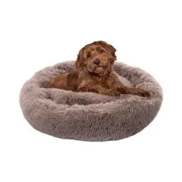 Produktbild: Paco Home Hundebett Katzenbett Flauschig Hundekissen Donut Hundedecke Hund Katze Hundekörbchen Katzenkorb Waschbar, Farbe:Beige, Größe:Ø80 cm