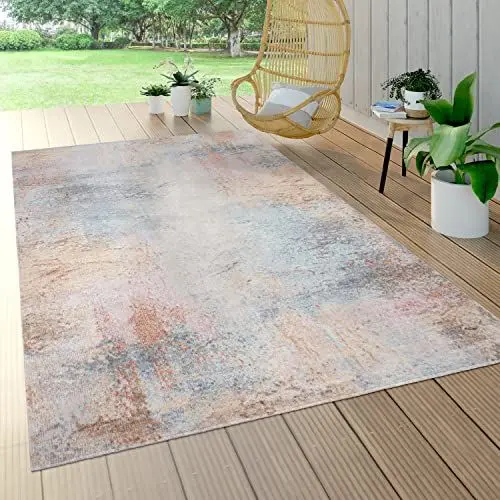 Produktbild: Paco Home In- & Outdoor-Teppich Für Balkon Terrasse, Kurzflor Mit Used-Optik In Bunt, Grösse:120x170 cm