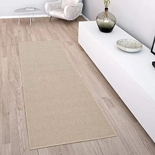 Produktbild: Paco Home In- & Outdoor Teppich wetterfest für Garten, Terrasse & Balkon flachgewebt in Moderner Sisaloptik einfarbig pflegeleicht & UV-beständig, Grösse:80x200 cm, Farbe:Beige