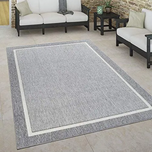 Produktbild: Paco Home In- & Outdoor Teppich, Terrasse u. Balkon, Wetterfest Skandinavischer Stil, Grösse:120x170 cm, Farbe:Grau 2