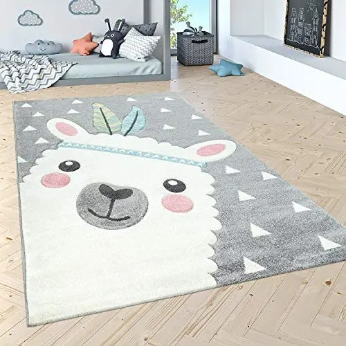 Produktbild: Paco Home Kinderteppich Kinderzimmer Moderne Pastell Farben, Niedliche Motive, 3D Effekt, Grösse:160x230 cm, Farbe:Grau