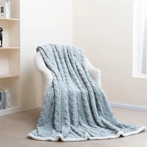 Produktbild: Paco Home Kuscheldecke Flauschig Decke Sofa Sherpa Sofaüberwurf Couchdecke Wohndecke Wohnzimmerdecke Wendbar Skandi, Farbe:Grau 2, Größe:200x240cm