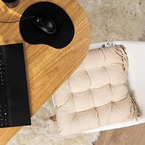 Produktbild: Paco Home Sitzkissen mit Befestigungsbänder 40x40 Stuhl Bürostuhl Kissen Stuhlkissen Innen Indoor versch. Farben 2er Set
