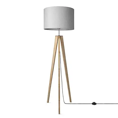 Produktbild: Paco Home Stehlampe Wohnzimmer Standlampe Wohnzimmerlampe E27 Fassung Leselampe Stoffschirm Lampe Schlafzimmer Stativ Stoff Lampenschirm Mit Schalter