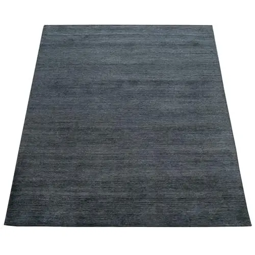 Produktbild: Paco Home Teppich Handgefertigt Hochwertig Baumwolle Viskose Elegant Meliert In Anthrazit, Grösse:80x150 cm