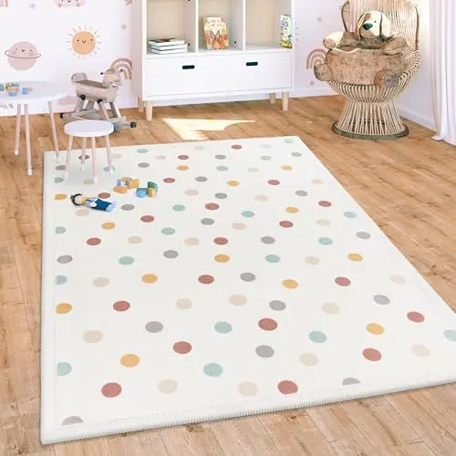 Produktbild: Paco Home Teppich Kinderzimmer Baby Krabbeldecke Krabbelmatte Spielmatte Waschbar rutschfest Regenbogen Planet Sonne Tiere Weich, Grösse:160x220 cm, Farbe:Bunt