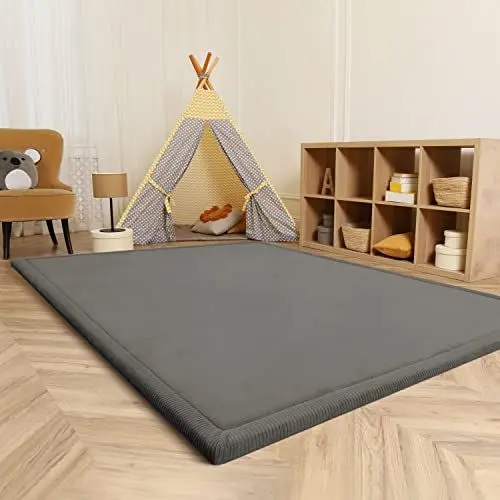 Produktbild: Paco Home Teppich Kinderzimmer Kinderteppich Baby Spielteppich Krabbeldecke Krabbelmatte Weich rutschfest Jungen Mädchen Deko, Grösse:120x160 cm, Farbe:Grau