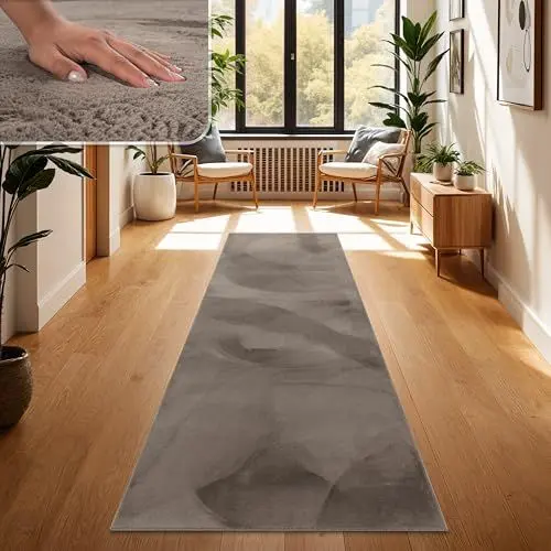Produktbild: Paco Home Teppich Wohnzimmer Kunstfell weich waschbar modern elegant pflegeleicht Felloptik Uni Seidenglanz flauschig Kurzflor, Grösse:80x150 cm, Farbe:Taupe