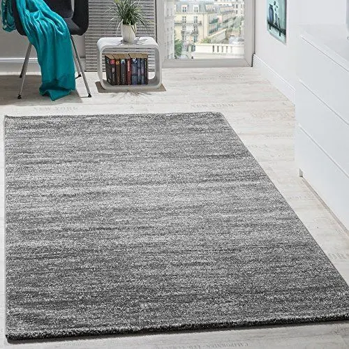 Produktbild: Paco Home Teppich Wohnzimmer Kurzflor Modern Meliertes Muster Einfarbig, Grösse:160x220 cm, Farbe:Grau