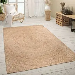Produktbild: Paco Home Teppich Wohnzimmer Naturfaser Handgearbeitet Jute Meliert Modernes Muster Boho Stil, Grösse:160x230 cm, Farbe:Natur
