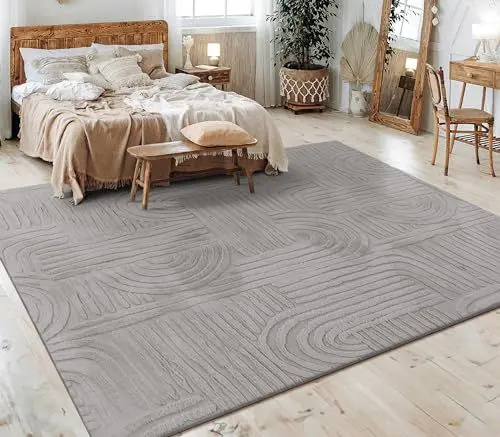 Produktbild: Paco Home Teppich Wohnzimmer Schlafzimmer Kurzflor Skandinavisches Boho Muster Geometrisch Rauten Motiv Einfarbig Weich Modern, Grösse:120x160 cm, Farbe:Grau 7