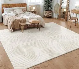 Produktbild: Paco Home Teppich Wohnzimmer Schlafzimmer Kurzflor Skandinavisches Boho Muster Geometrisch Rauten Motiv Einfarbig Weich Modern, Grösse:160x220 cm, Farbe:Creme 4