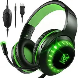 Produktbild: Pacrate PC Gaming Headset für PS4 Xbox One PS5, PS4 Headset mit Mikrofon & LED Lichter, PS4 Gamer Kopfhörer mit Mikrofon, 3.5mm Surround Sound Headset mit Intensiven Bässen für Switch Laptop Mac