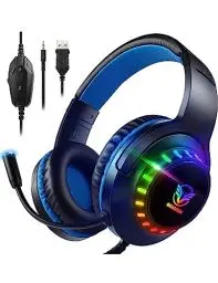 Produktbild: Pacrate RGB Gaming Headset für PS4/PS5/Xbox One/PC/Nintendo Switch, PS4 Kopfhörer mit Kabel Xbox Headset mit Mikrofon, Noise Cancelling PS5 Headset mit RGB Lichter