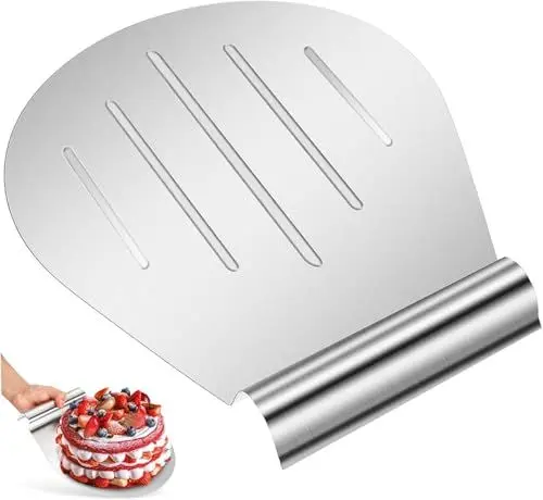 Produktbild: PacuM 26cm Edelstahl Kuchenheber Tortenheber Edelstahl Kuchenheber & Tortenheber mit Griffmulde Kuchen- und Pizzaheber，Ideal für Tortentransfer, Spülmaschinengeeignet
