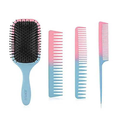 Produktbild: Paddle Haarbürste Set, Entwirrungsbürste Kopfhautmassagebürste zum täglichen Frisieren der Haare gegen Haarausfall und Anti-Static Entwirrbürste für nasses oder trockenes Haare Damen Herren und Kinder