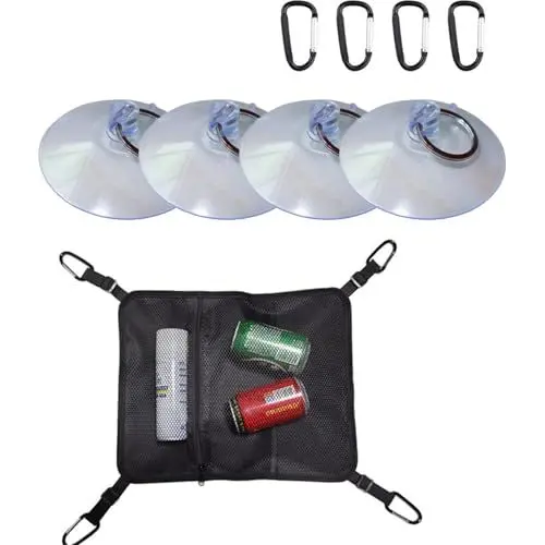 Produktbild: Paddleboard Deck Tasche, Reißverschluss Elastische Mesh Aufbewahrungstasche Kajak Deck Net Bag mit Karabinern, D-Ring Patches Surfboard Sup Zubehör