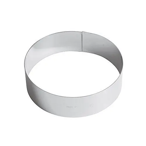 Produktbild: Paderno 47534 Tortenring, Tortenform, für Backen, Gebäck, Moussekuchen Edelstahl, Spülmaschinenfest, Diametro 20 cm, Grau