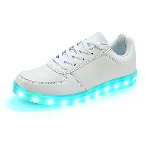 Produktbild: Padgene Herren Damen Leuchtende Blinkende Turnschuhe LED Leuchten Schuhe USB Aufladen Schnürer Schuhe