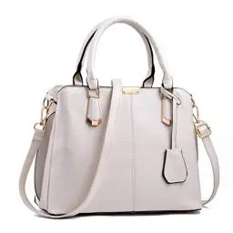 Produktbild: Pahajim Handtasche Damen Umhängetasche PU Ledertasche Tote Bag Damen Schultertaschen Mode Frauen Taschen mit Anhänger Messenger Tasche für Arbeit Einkaufen Party Reisen(Weiß)