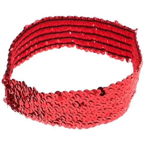 Produktbild: Pailletten Stirnband Mode Sport Haarband Glitter Kopfschmuck Stirnband Haarband Elastische Bling Headwear für Frauen Mädchen Rot