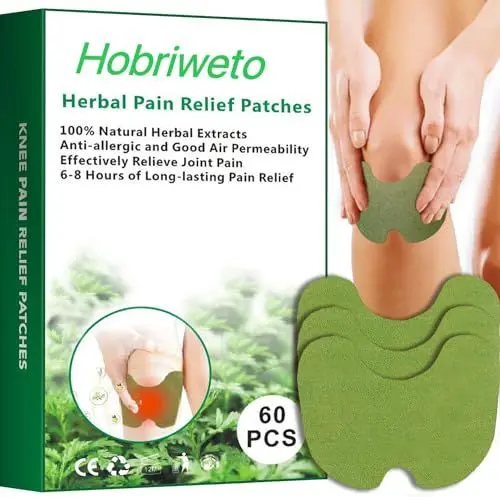 Produktbild: Pain Relief Patches, 60 Stück Schmerzlinderungs Knie Patch, Wellness Pain Relief Patches für Knie, Rücken, Nacken, Schultern, Tiefenwärme zum Entspannen und Lockern der Muskeln