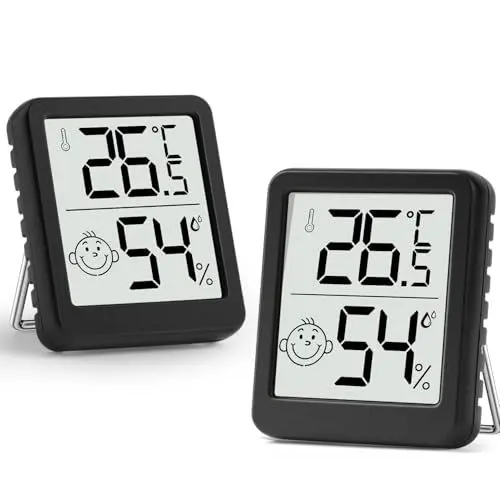 Produktbild: PAIRIER Hygrometer Innenthermometer Mini LCD Digitale Thermometer Raumthermometer Temperaturmonitor und Feuchtigkeitsmesser für Zuhause Büro Gewächshaus Weinkeller